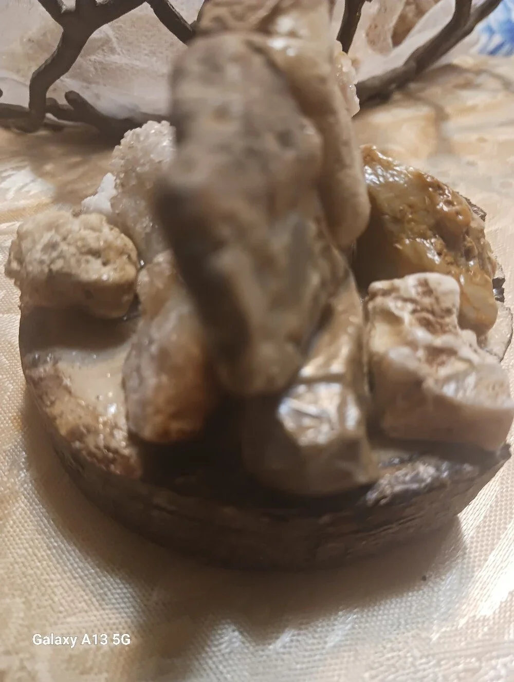Decorative Natural Stone Decorative Accent Cluster in Beige and Cream - Handmade